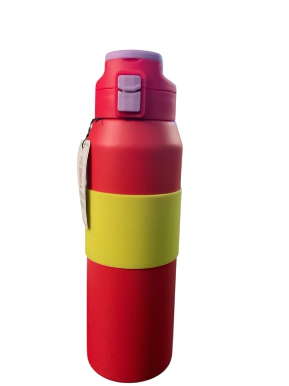 MAYIM 32oz Insulated Water Bottle Leakproof Flip Lid Red Yellow Silicone Sleeve